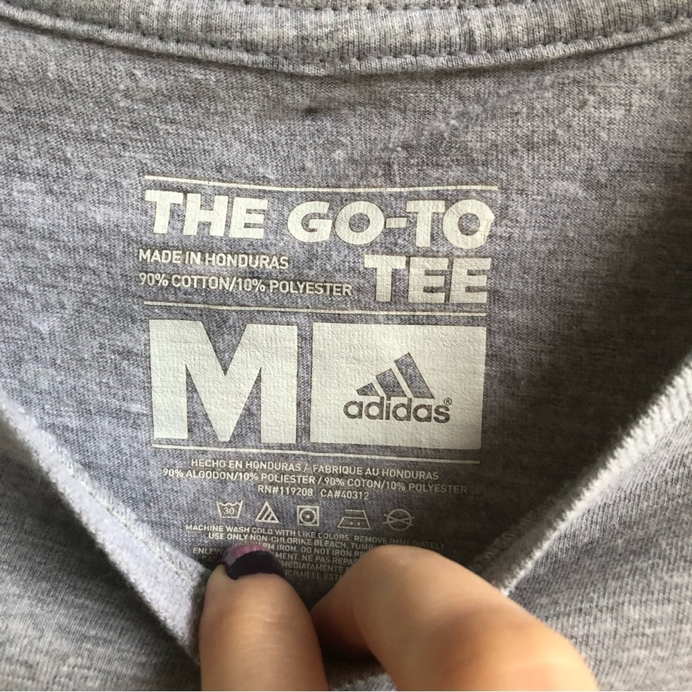 Adidas Women’s Adidas Go-To Tee Grey Round Neckline Size M —#088 - Picture 5 of 8